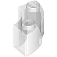 Brick Round Corner 2 x 2 Macaroni with Stud Notch (Trans-Clear)