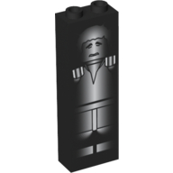 Brick 1 x 2 x 5 with Han Solo in Carbonite Print (Black)