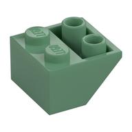 Brick Sloped Inverted 45° 2 x 2 [Ovoid Bottom Pin, Bar-sized Stud Holes] (Sand Green)