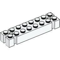 Brick Special 2 x 8 with Axle Hole and Grooves at each End (White)
