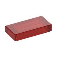Tile 1 x 2 with Groove (Trans-Red)