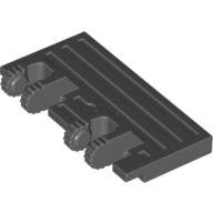 Hinge Train Gate 2 x 4 Locking Dual 2 Fingers with Rear Reinforcements, 9 Teeth (Dark Gray)
