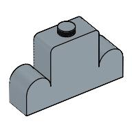 Brick Curved 1 x 4 x 2 Centre Stud Top (Sand Blue)