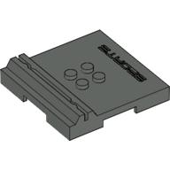 Plate Special 6 x 6 x 2/3 with 4 Studs and Embossed 'SPORTS' (Dark Gray)