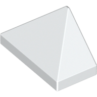 Brick Sloped 45° 2 x 1 Triple with Ovoid Bottom Pin (White)