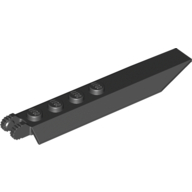 Hinge Plate 1 x 8 Locking with Angled Side Extensions, Rounded Plate Underside, 9 Teeth (Black)
