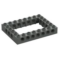 Technic Brick 6 x 8 with 4 x 6 Opening (Dark Gray)