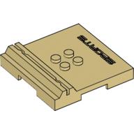 Plate Special 6 x 6 x 2/3 with 4 Studs and Embossed 'SPORTS' (Tan)