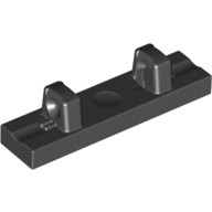 Hinge Tile 1 x 4 Locking Dual 1 Fingers on Top [4 Locking Ridges] (Black)