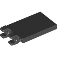 Tile Special 2 x 3 with 2 Clips [Angled Clips] (Black)