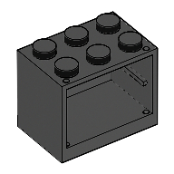 Cupboard 2 x 3 x 2 with Solid Studs (Black)