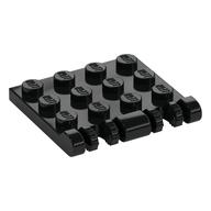 Hinge Plate 3 x 4 Locking Dual 2 Finger, 9 Teeth (Black)