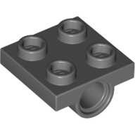 Plate Special 2 x 2 with 1 Pin Hole [Split Underside Ribs] (Dark Bluish Gray)