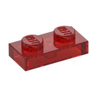 Plate 1 x 2 (Trans-Red)