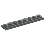 Plate Special 1 x 8 with Door Rail (Dark Gray)