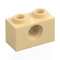 Technic Brick 1 x 2 [1 Pin Hole] (Tan)