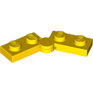 Hinge Plate 1 x 4 Swivel Top / Base - Solid Clip [Complete Assembly] (Yellow)