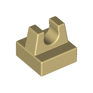 Tile Special 1 x 1 with Clip and Straight Tips (Tan)