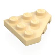 Wedge Plate 3 x 3 Cut Corner (Tan)