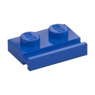 Plate Special 1 x 2 with Door Rail (Blue)