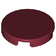 Tile Round 2 x 2 with Bottom Cross (Dark Red)