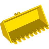 Construction Vehicle Bucket 4 x 8 with Locking 2 Finger Hinge, Flat Inside (Yellow)