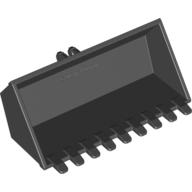 Construction Vehicle Bucket 4 x 8 with Locking 2 Finger Hinge, Flat Inside (Black)