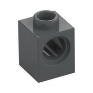 Technic Brick 1 x 1 with Pin Hole (Dark Bluish Gray)