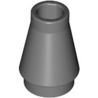 Cone 1 x 1 [No Top Groove] (Dark Bluish Gray)