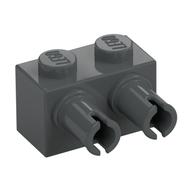 Brick Special 1 x 2 with 2 Pins, Round Pin Holes (Dark Bluish Gray)