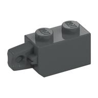 Hinge Brick 1 x 2 Locking with 1 Finger Vertical End (Dark Bluish Gray)