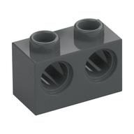 Technic Brick 1 x 2 [2 Pin Holes] (Dark Bluish Gray)