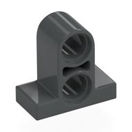 Technic Pin Connector Plate 1 x 2 x 1 2/3 [Two Holes On Top] (Dark Bluish Gray)