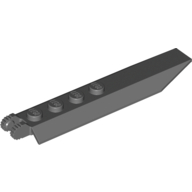 Hinge Plate 1 x 8 Locking with Angled Side Extensions, Rounded Plate Underside, 9 Teeth (Dark Bluish Gray)
