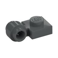 Plate Special 1 x 1 with Clip Light, Bar Hole [Thick Ring] (Dark Bluish Gray)