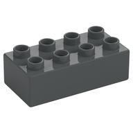 Duplo Brick 2 x 4 (Dark Bluish Gray)