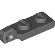 Hinge Plate 1 x 2 Locking with 1 Finger On End, with Groove (Dark Bluish Gray)