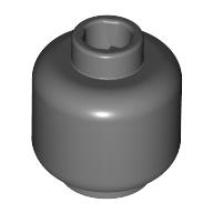 Minifig Head [Plain] [Blocked Open Stud] (Dark Bluish Gray)