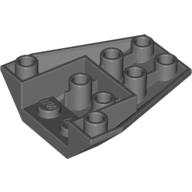 Brick Wedged, Sloped Inverted 4 x 4 Triple [2 Connections between Front Studs] (Dark Bluish Gray)