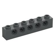 Technic Brick 1 x 6 [5 Pin Holes] (Dark Bluish Gray)