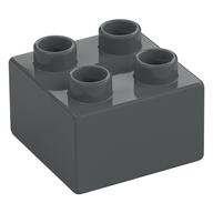 Duplo Brick 2 x 2 (Dark Bluish Gray)