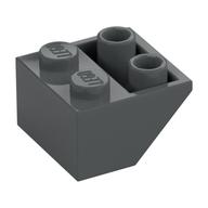 Brick Sloped Inverted 45° 2 x 2 [Ovoid Bottom Pin, Bar-sized Stud Holes] (Dark Bluish Gray)
