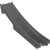 Duplo Train Track Bridge End Section With Bottom Support (New Style) (Dark Bluish Gray)