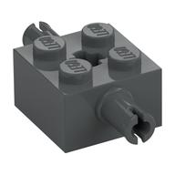 Brick Special 2 x 2 with 2 Pins and Axle Hole (Dark Bluish Gray)