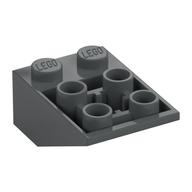Brick Sloped Inverted 33° 3 x 2, Connections between Studs, Ovoid Bottom Pin (Dark Bluish Gray)