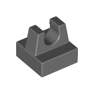 Tile Special 1 x 1 with Clip and Straight Tips (Dark Bluish Gray)
