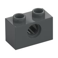 Technic Brick 1 x 2 [1 Pin Hole] (Dark Bluish Gray)