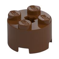 Brick Round 2 x 2 with Axle Hole (Reddish Brown)
