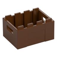 Box / Crate with Handholds 3 x 4 x 1 2/3 (Reddish Brown)
