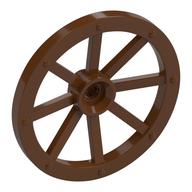 Wheel Wagon Large (33mm D.), hole notched for wheels holder pin (Reddish Brown)